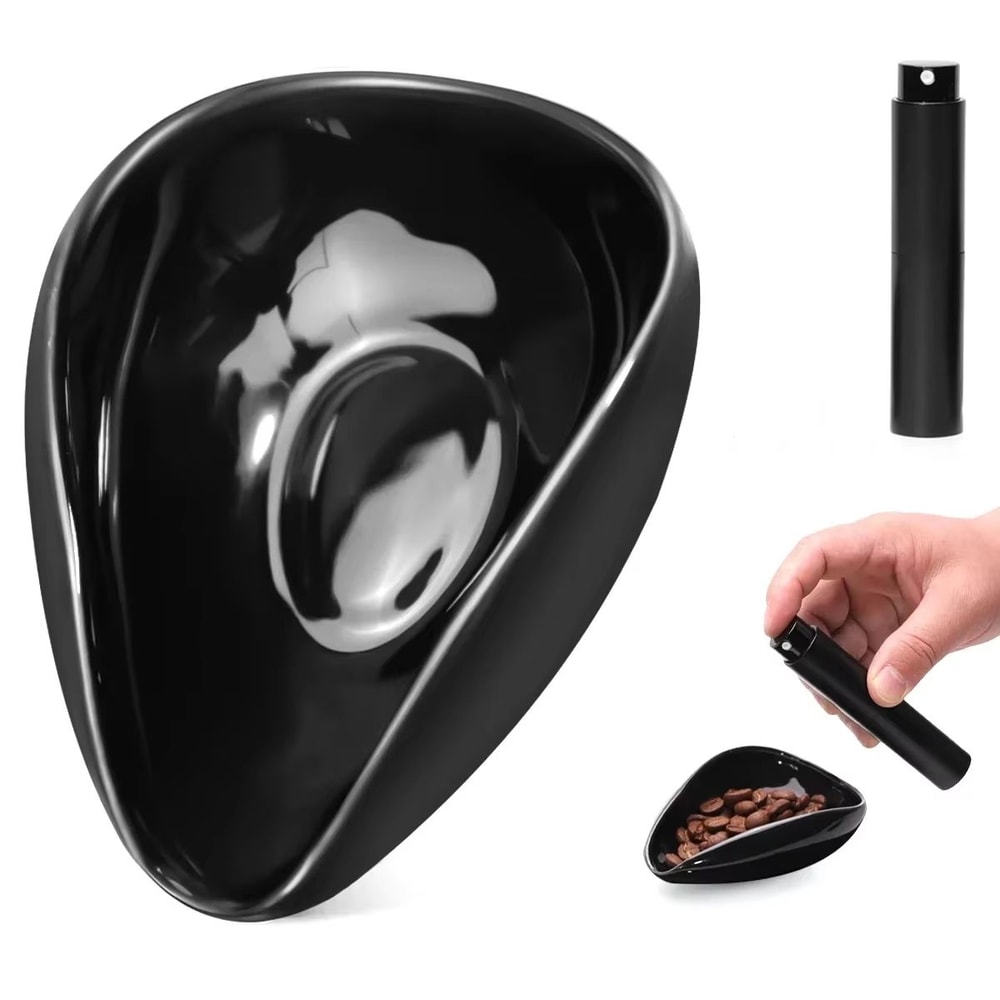 Ceramic Coffee Bean Dosing Cup Set With Spray Bottle Espresso Coffee Measuring Tray Barista Accesso 0