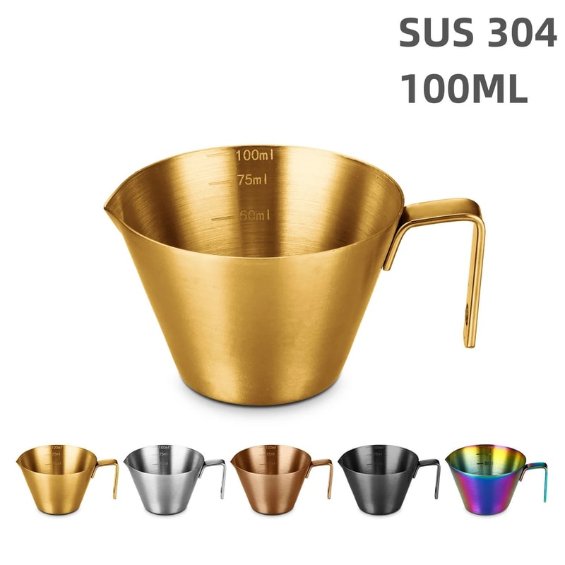 Precision 304 Stainless Steel Espresso Measuring Cup Coffee Extraction Shot Cup With Scale 1