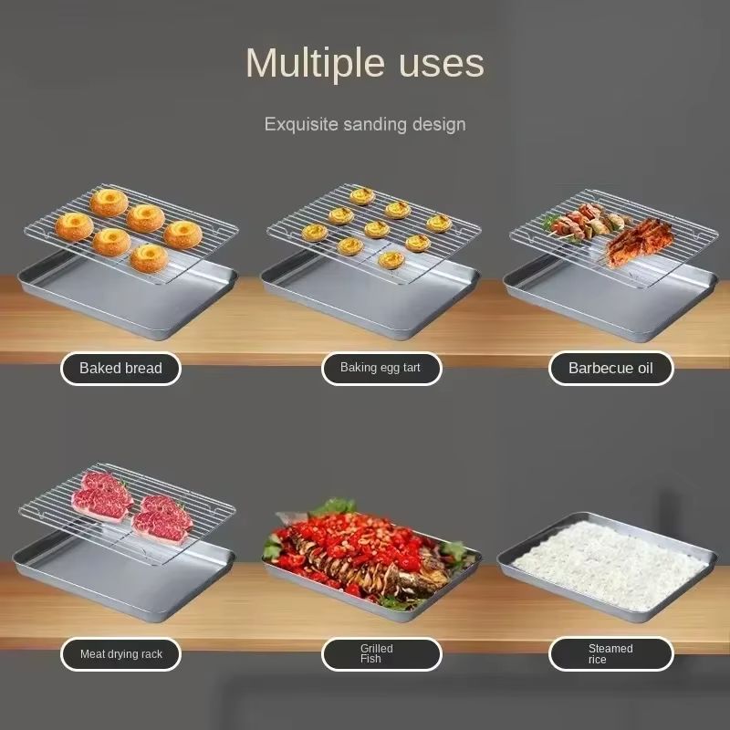 Stainless Steel Baking Pan With Removable Wire Rack For Baking And Roasting 2