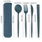Portable Wheat Straw Cutlery Set 4 Piece Travel Utensil Set With Chopsticks Reusable Tableware Kit 2