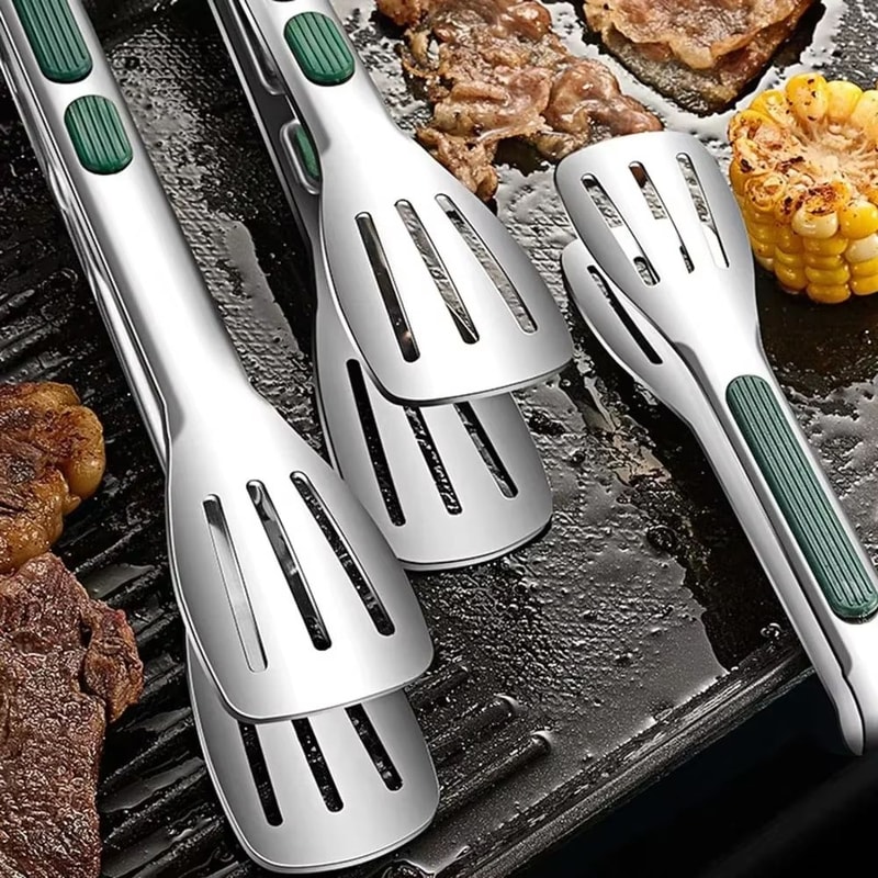 Heavy Duty Stainless Steel Kitchen Food Tongs For BBQ Steak And Cooking 2