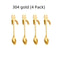 Creative 304 Stainless Steel Cat Coffee Spoon Hanging Edge Cute Stirring Spoon Set Gold Plated Teas 7