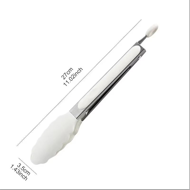 9 Inch Stainless Steel Kitchen Tongs With Silicone Tips For Cooking And BBQ 11