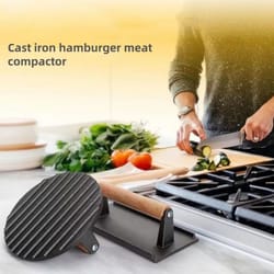 heavy duty cast iron burger press for flat top grill and smash burgers