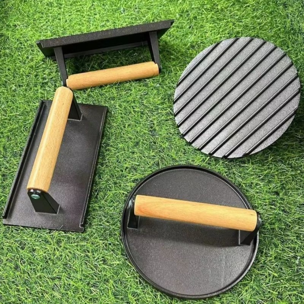 Heavy Duty Cast Iron Burger Press For Flat Top Grill And Smash Burgers 1