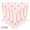 25 Pack Disposable Champagne And Cocktail Glasses Gold Rim Plastic Party Drinkware 0