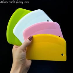 multi purpose plastic cake scraper dough cutter baking tool