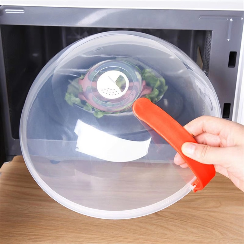 Clear Vented Microwave Food Cover Anti Splash Plate Lid 2