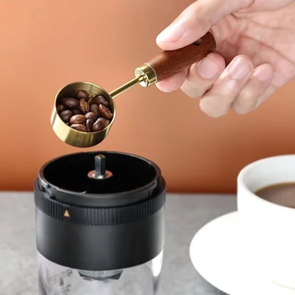 15ml Stainless Steel Coffee Measuring Spoon With Wooden Handle 3