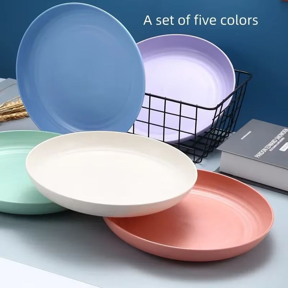 Nordic Wheat Straw Fruit And Snack Plates Set 5 PCS 2