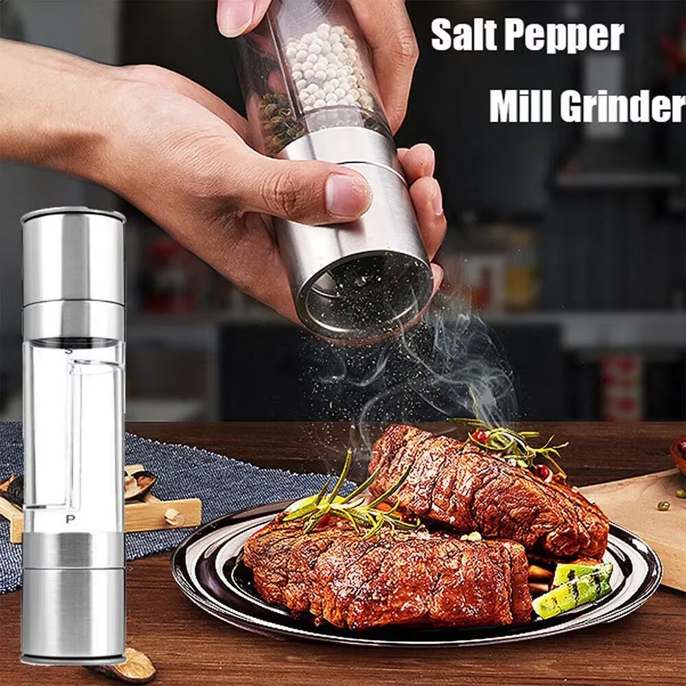 2 In 1 Stainless Steel Salt And Pepper Grinder With Adjustable Ceramic Mill 1