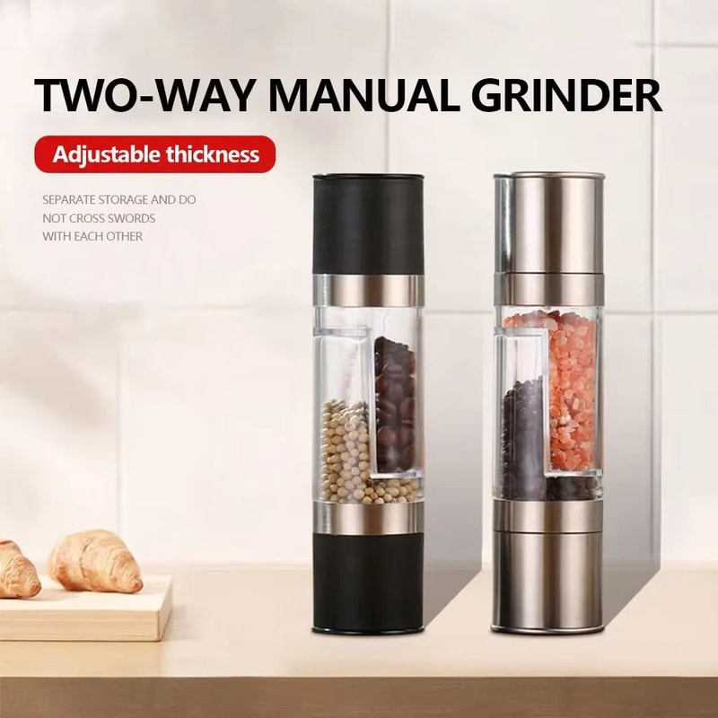 2 In 1 Stainless Steel Salt And Pepper Grinder With Adjustable Ceramic Mill 2
