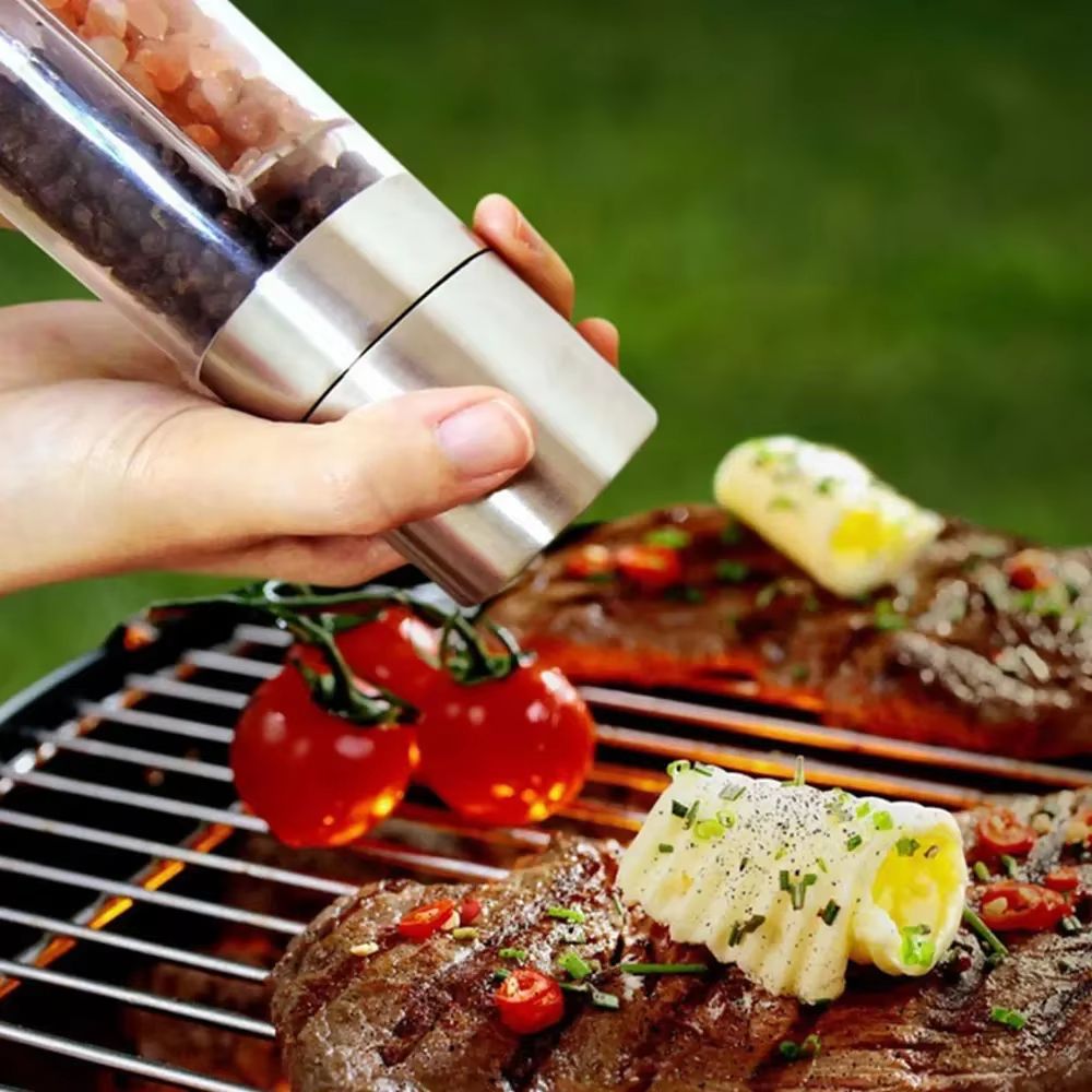 2 In 1 Stainless Steel Salt And Pepper Grinder With Adjustable Ceramic Mill 4