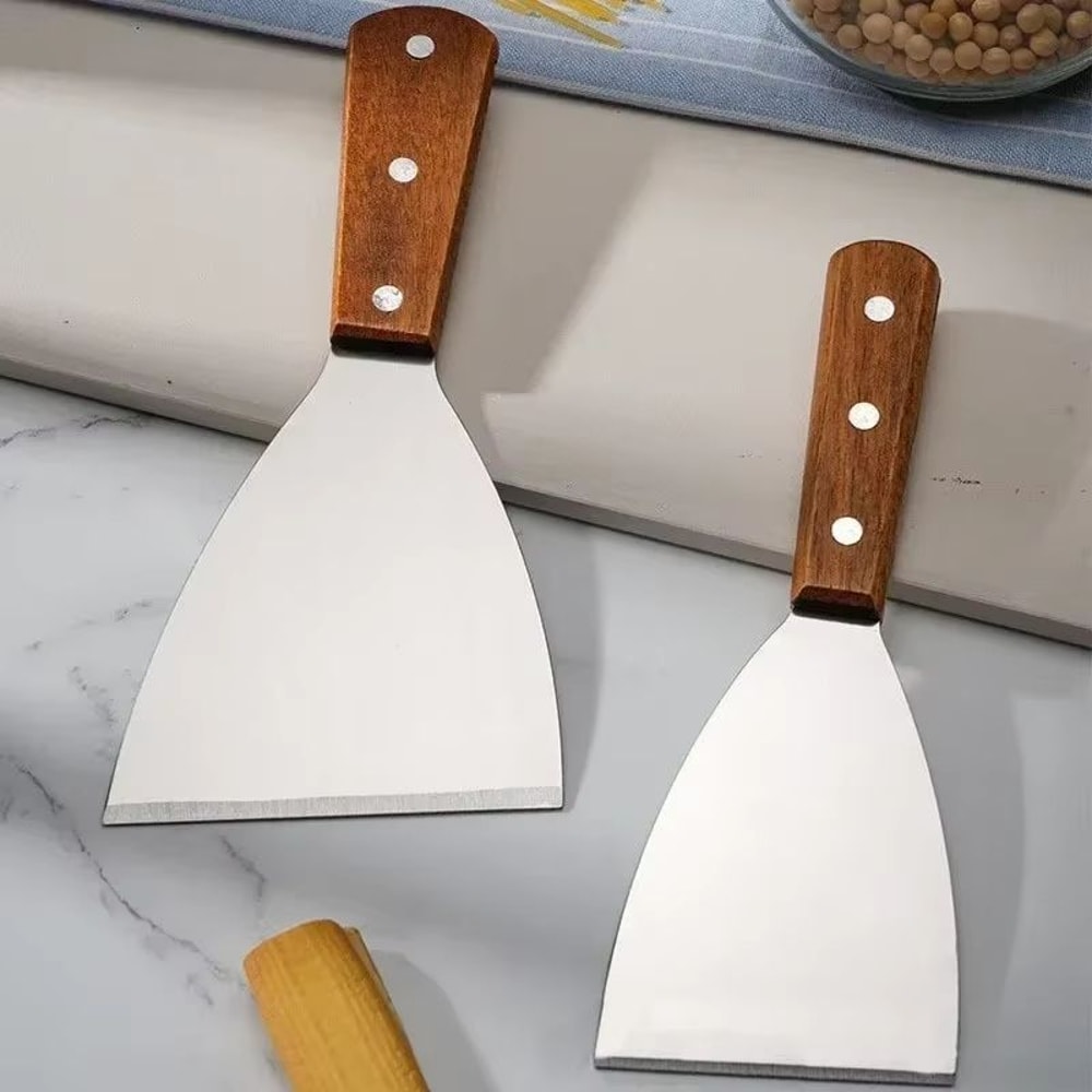 Stainless Steel Offset Spatula With Wooden Handle For Burgers And Pancakes 2
