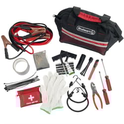 55-piece pink car emergency kit with jumper cables & first aid essentials