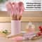 12 Piece Silicone Kitchen Utensils Set With Wooden Handles For Non Stick Cookware 2