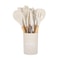 12 Piece Silicone Kitchen Utensils Set With Wooden Handles For Non Stick Cookware 8