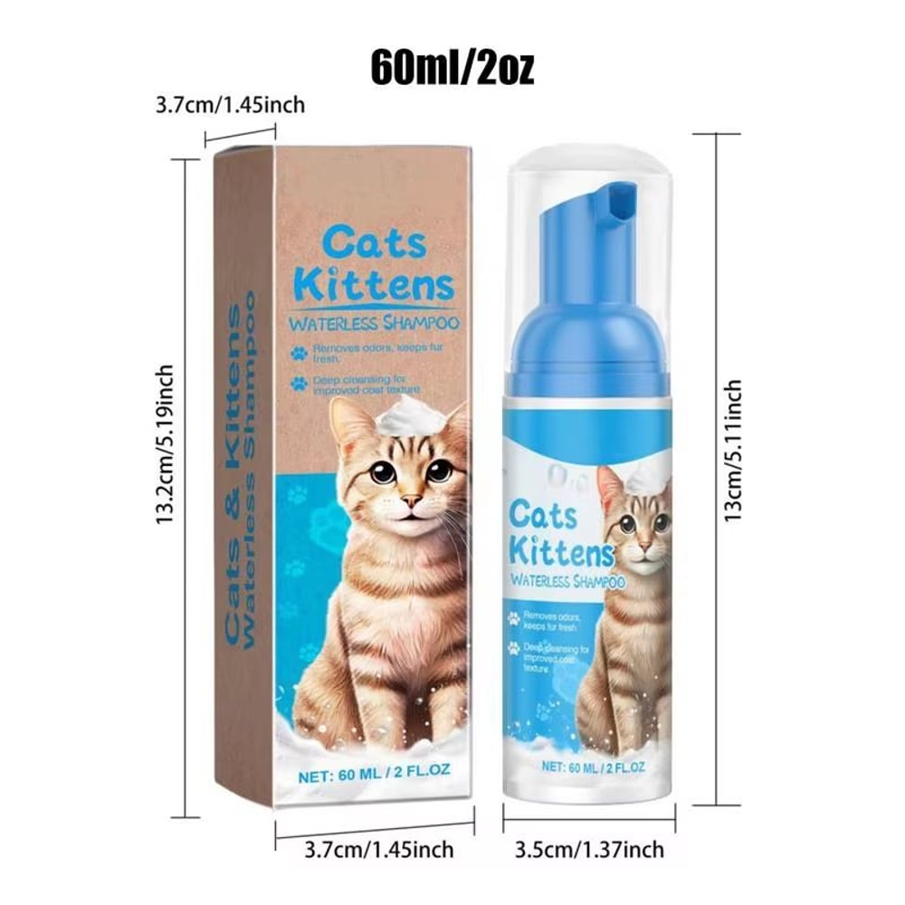 Waterless Cat Shampoo Foam For Sensitive Skin Lick Safe No Rinse Cleanser 203 Fl Oz 5