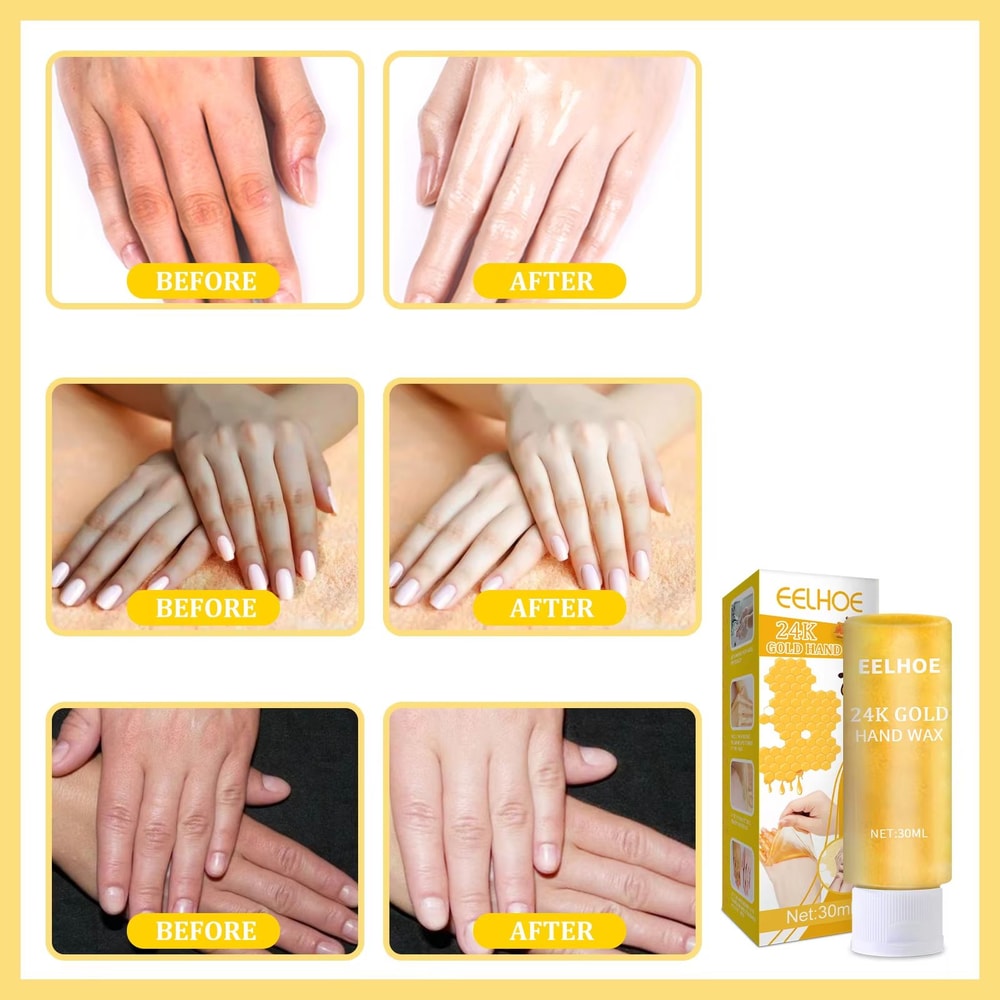 24K Gold Honey Hand Wax Mask For Deep Moisture And Smooth Softer Hands 5