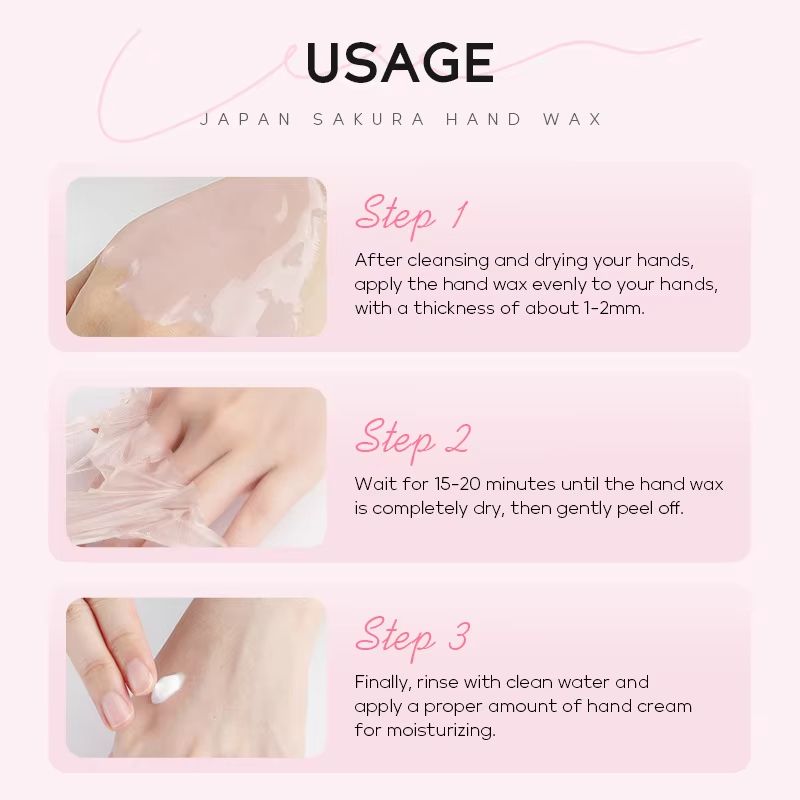 Sakura Hand Wax Mask For Deep Moisture Smoother Texture And Softer Hands 176oz 3