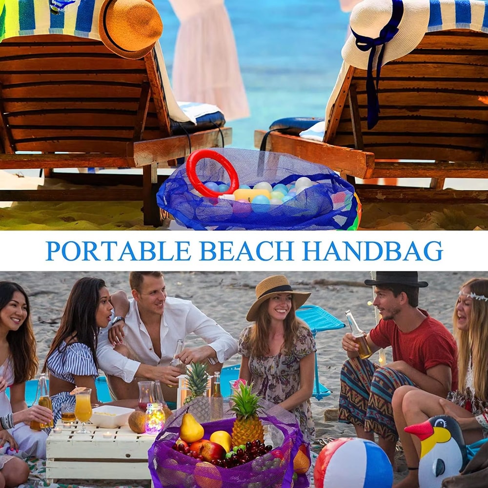 Kids Beach Mesh Bag Backpack For Sand Toys Towels And Beach Essentials 3