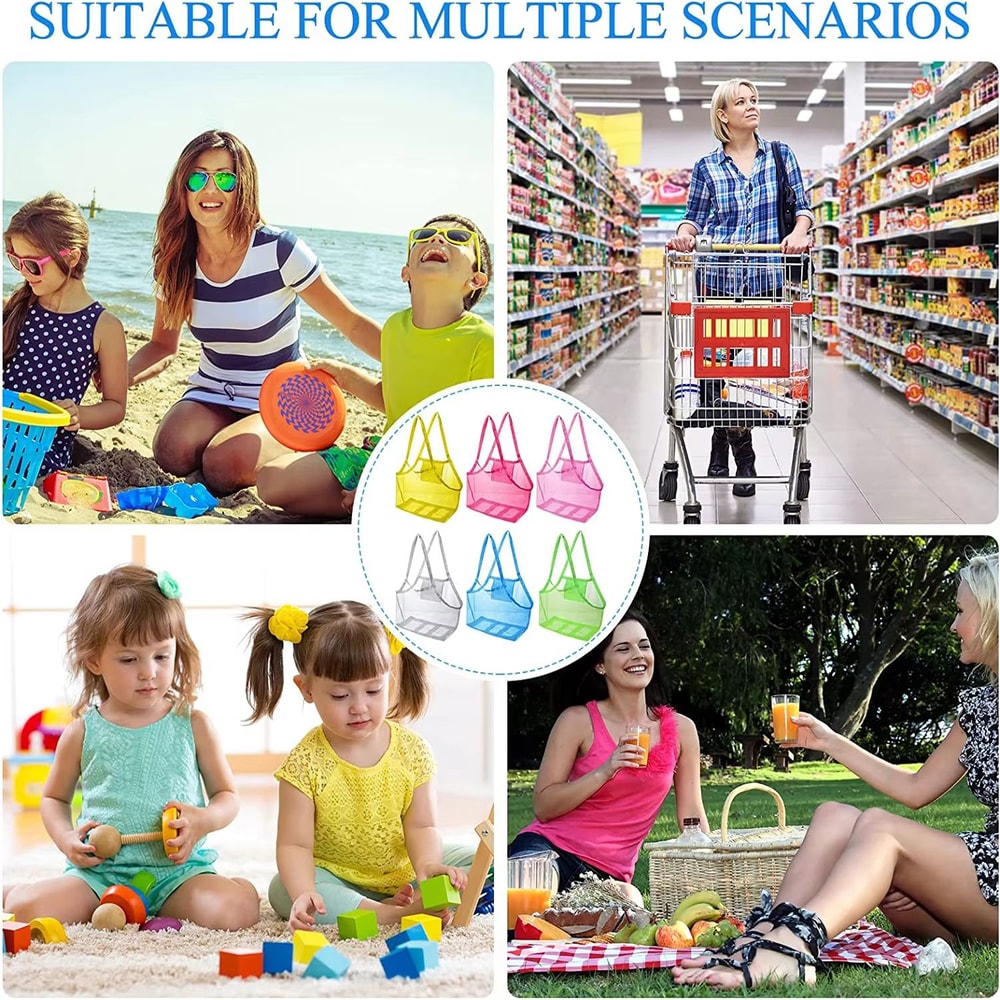 Kids Beach Mesh Bag Backpack For Sand Toys Towels And Beach Essentials 5