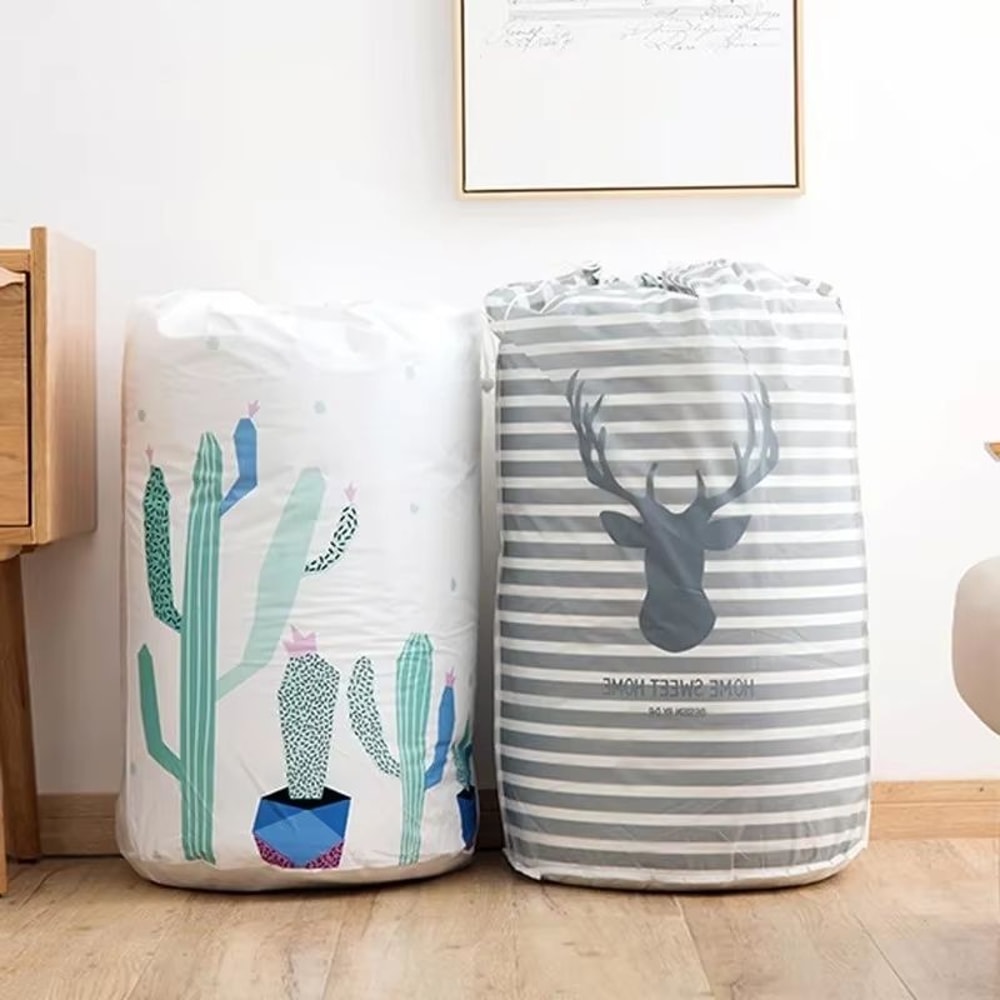 Large Waterproof Clothes Storage Bag Foldable Blanket Storage Organizer For Bedding Pillows Home O 3