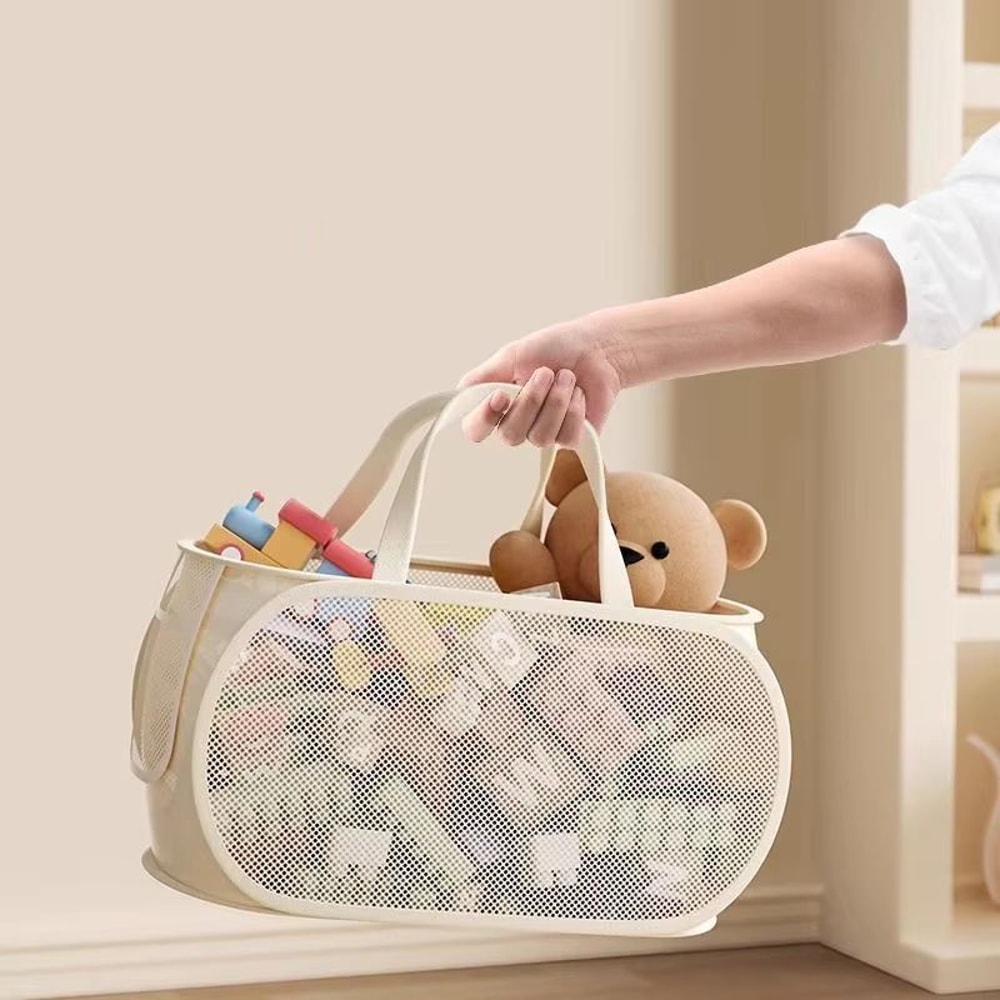 Large Capacity Kids Toy Storage Basket Breathable Mesh Toy Organizer For Dolls Laundry Playroom St 3