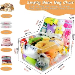 transparent plush toy storage chair cover waterproof pvc toy storage bag for stuffed animals, dolls & playroom seating