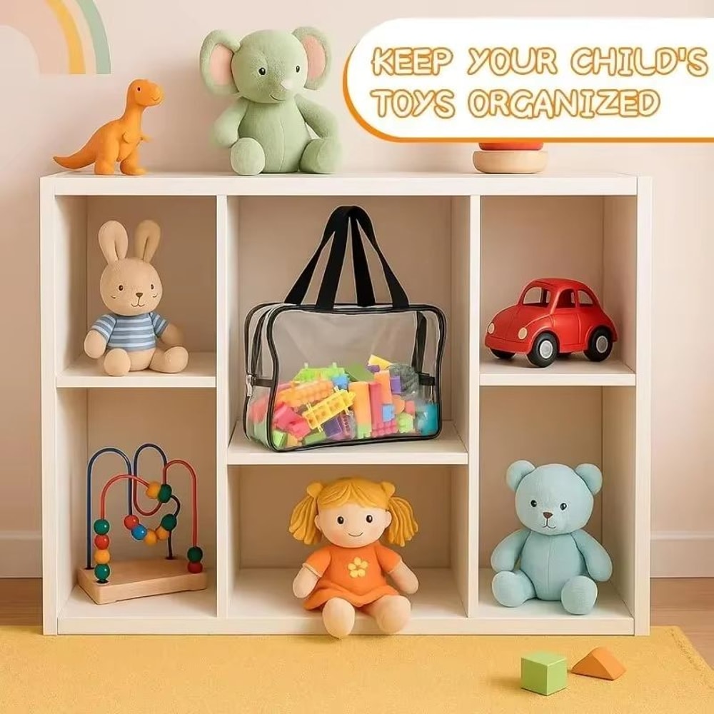Transparent PVC Toy Organizer Bag Large Building Block Storage Bag With Handle For Puzzles Toys Tr 5