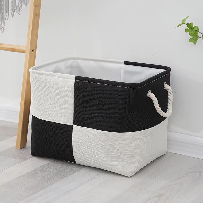 Large Capacity Linen Storage Basket Foldable Laundry Storage Basket With Handles For Toys Snacks H 7