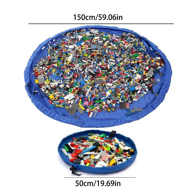 Portable Baby Toy Storage Bag Waterproof Toy Play Mat Storage Bag With Strap For Outdoor Play Quic 1