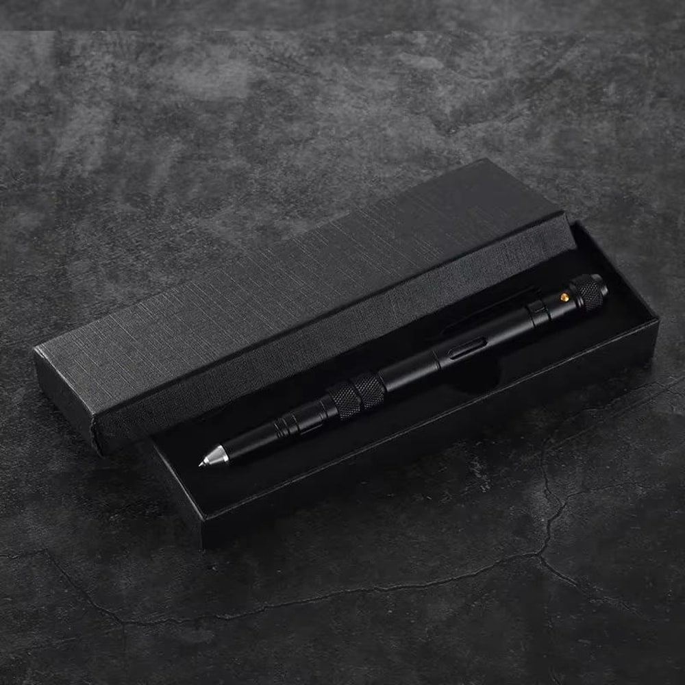 4in1 Tactical Pen Flashlight With Glass Breaker Anti Slip Emergency EDC Tool 5