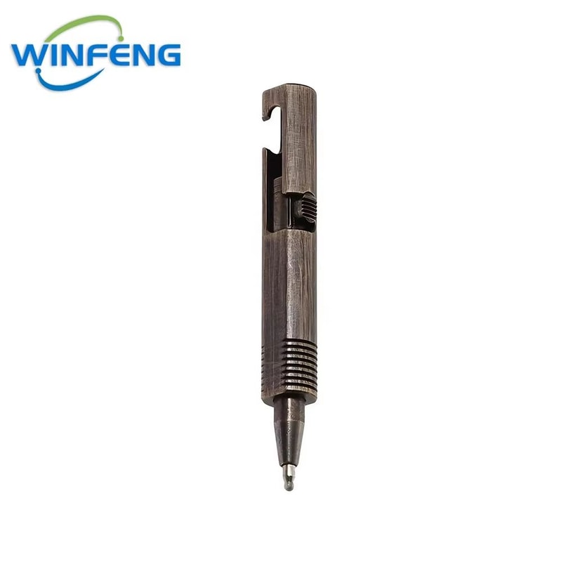 Retro Brass Mini Bolt Action Pen Compact EDC Tactical Ballpoint Pen 8