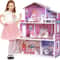 ROBUD Victoria Wooden Dollhouse For Kids 3Story Pretend Play House With Furniture 0
