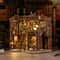 DIY Book Nook Miniature House Kit Handmade Bookshelf Insert Model With LED Decor 0