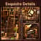 DIY Book Nook Miniature House Kit Handmade Bookshelf Insert Model With LED Decor 5