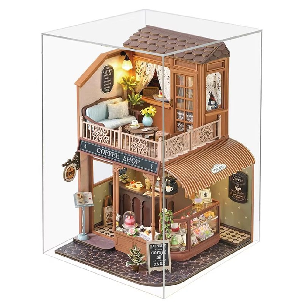 DIY Miniature House Book Nook Kit 3D Wooden Puzzle Bookshelf Insert Model 9