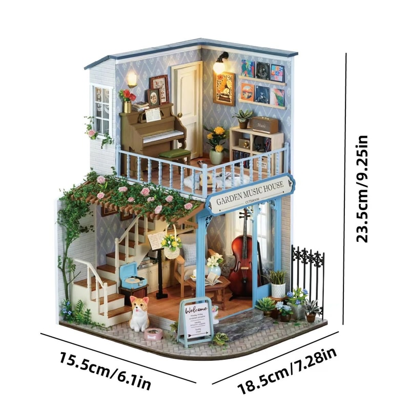 DIY Miniature House Book Nook Kit 3D Wooden Puzzle Bookshelf Insert Model 1
