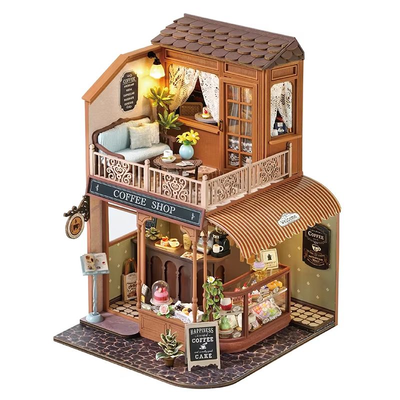 DIY Miniature House Book Nook Kit 3D Wooden Puzzle Bookshelf Insert Model 6