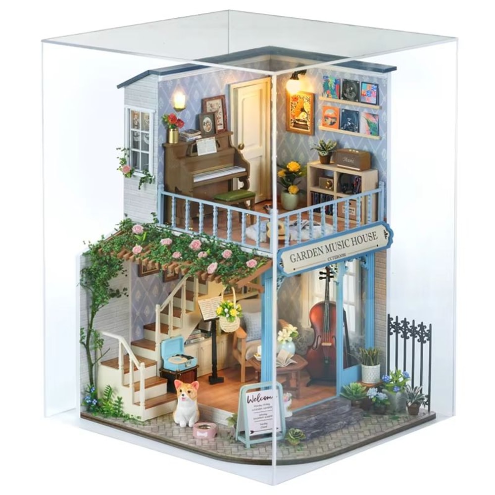 DIY Miniature House Book Nook Kit 3D Wooden Puzzle Bookshelf Insert Model 8