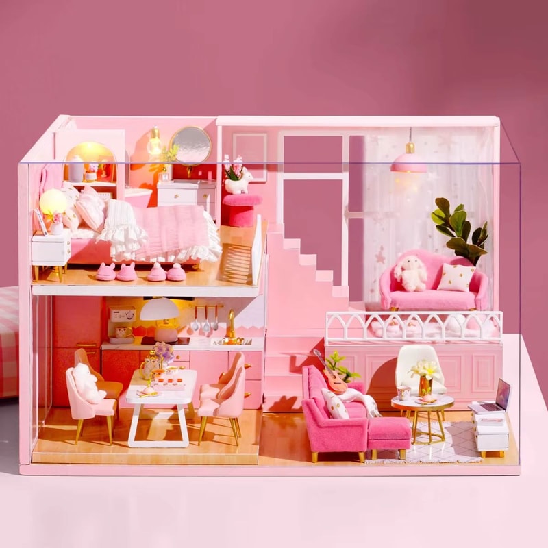 Princess Room DIY Miniature Dollhouse Kit Handmade Wooden Mini House With Furniture 3