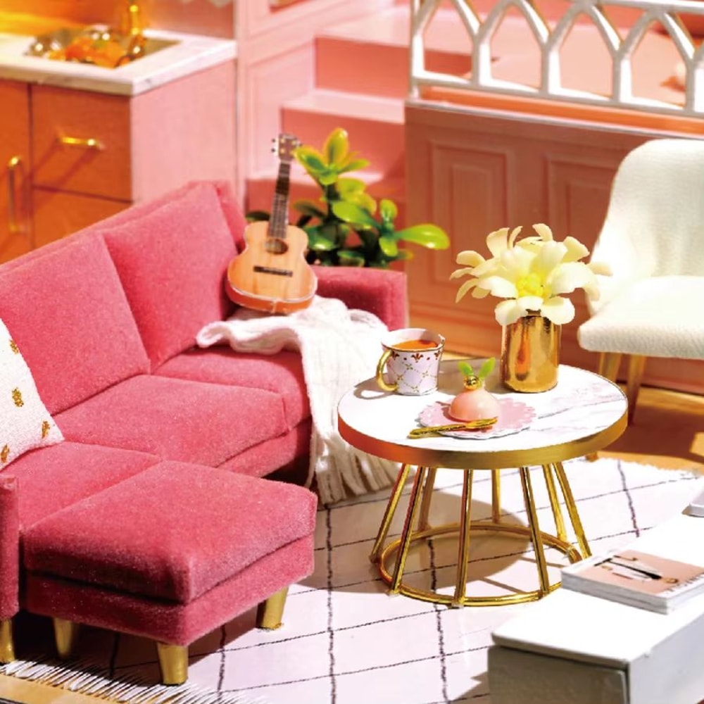 Princess Room DIY Miniature Dollhouse Kit Handmade Wooden Mini House With Furniture 5