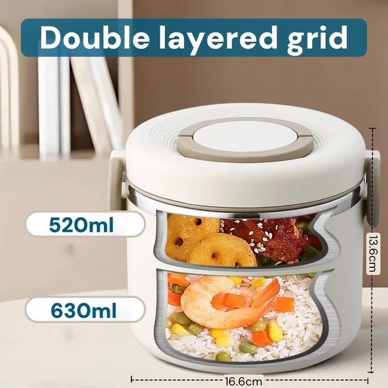 Portable Stainless Steel Insulated Lunch Box Hot Food Thermos Bento Container 3