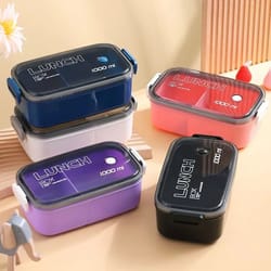portable microwave safe plastic lunch box sealed food & fruit storage container