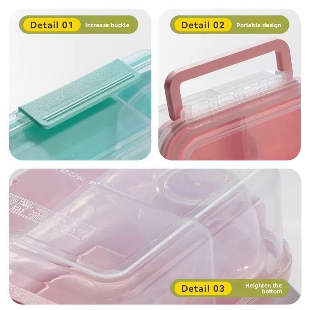 5410 Fl Oz Double Yogurt Compartment Bento Lunch Box Leakproof Microwave Food Container 5
