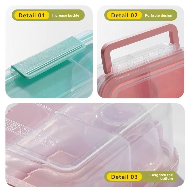 5410 Fl Oz Double Yogurt Compartment Bento Lunch Box Leakproof Microwave Food Container 5