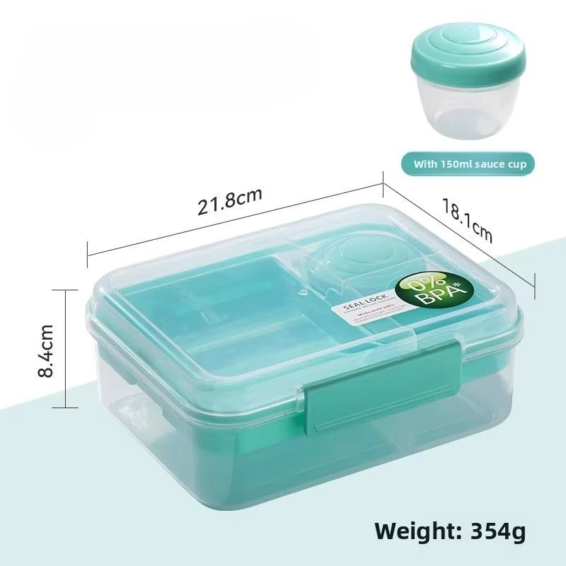 5410 Fl Oz Double Yogurt Compartment Bento Lunch Box Leakproof Microwave Food Container 6