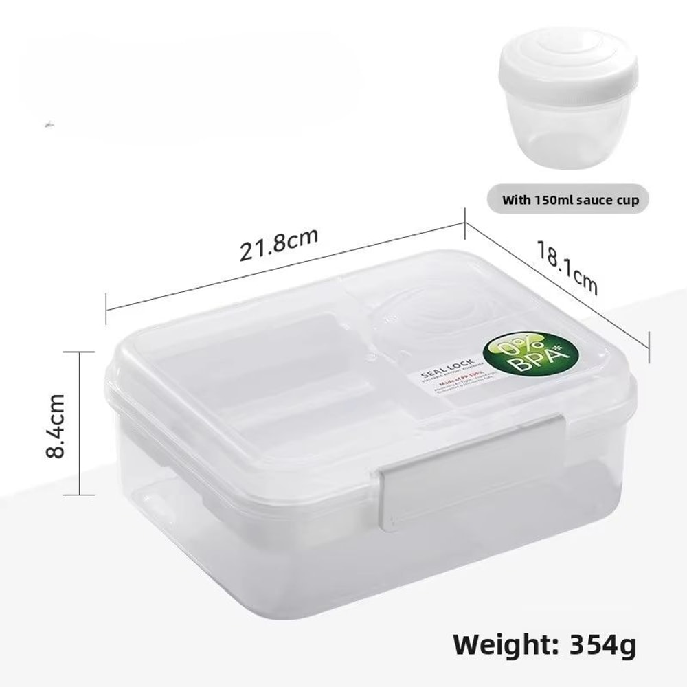 5410 Fl Oz Double Yogurt Compartment Bento Lunch Box Leakproof Microwave Food Container 8