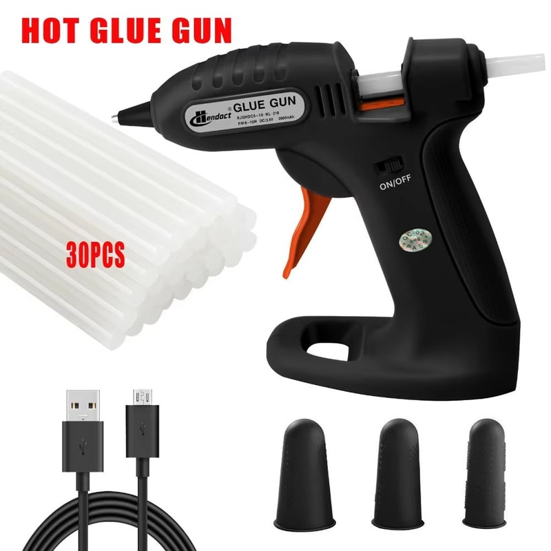 Cordless Mini Hot Melt Glue Gun Kit With 30 Glue Sticks For Crafts And DIY Repairs 0